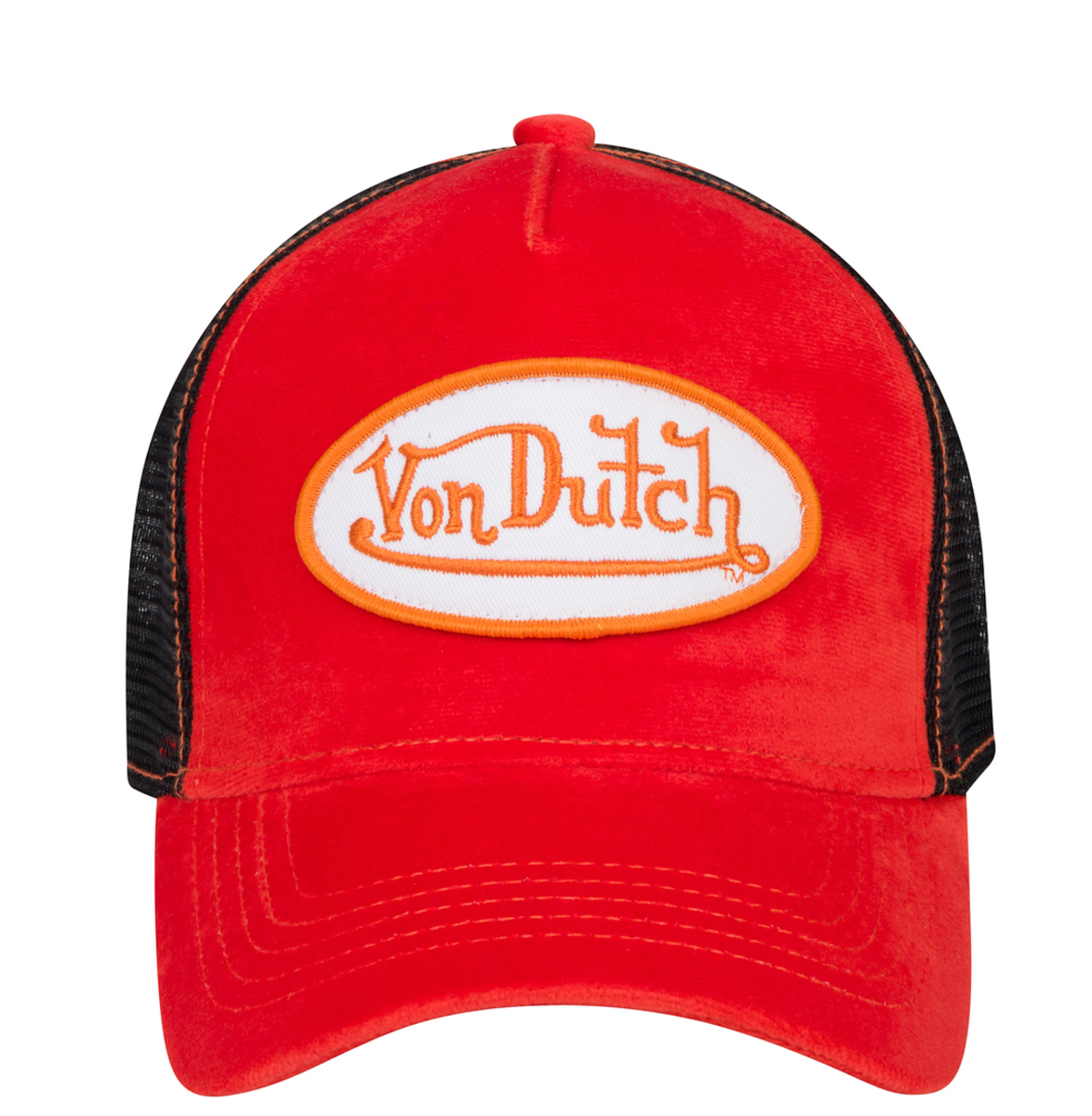 VON DUTCH WITH ORANGE PATCH LOGO TRUCKER