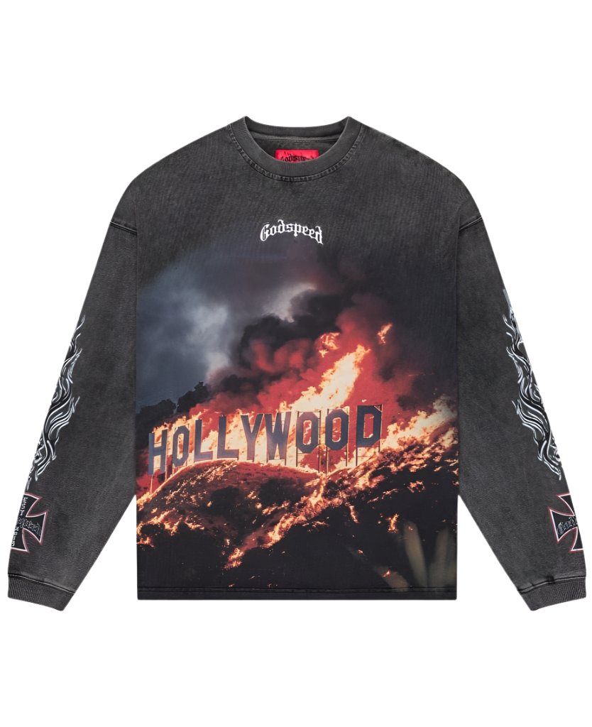 Hollywood Inferno LS T-Shirt - Grey