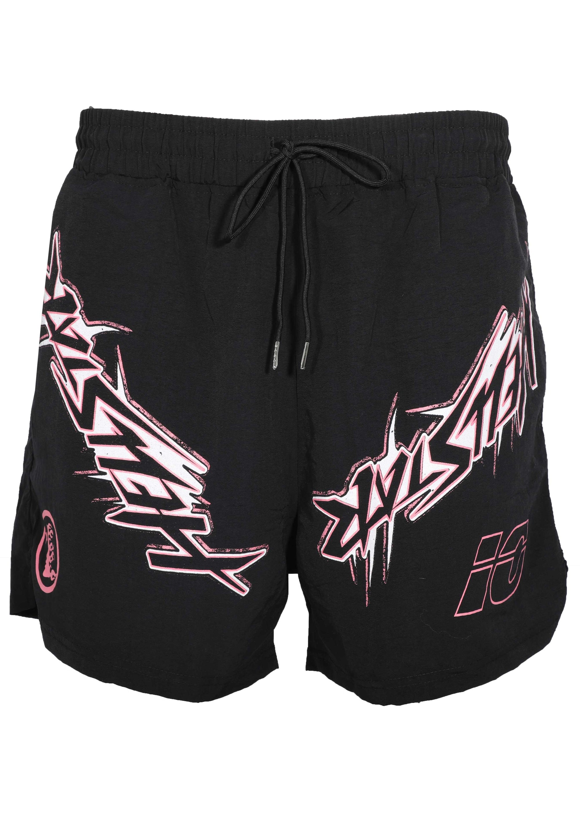 Waxed Athletic Shorts - Black