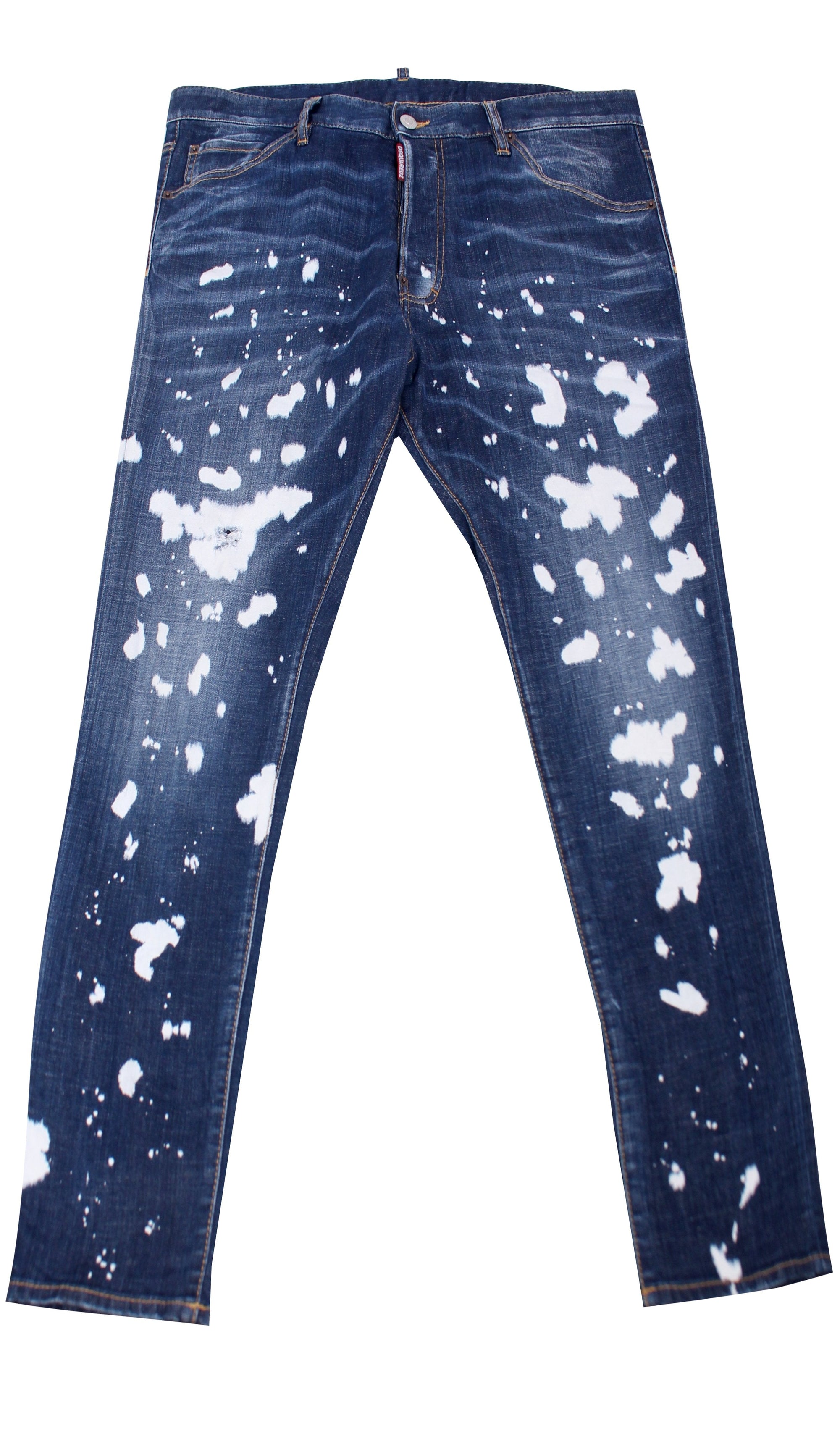 Paint Splatter Long Crotch Denim - Blue