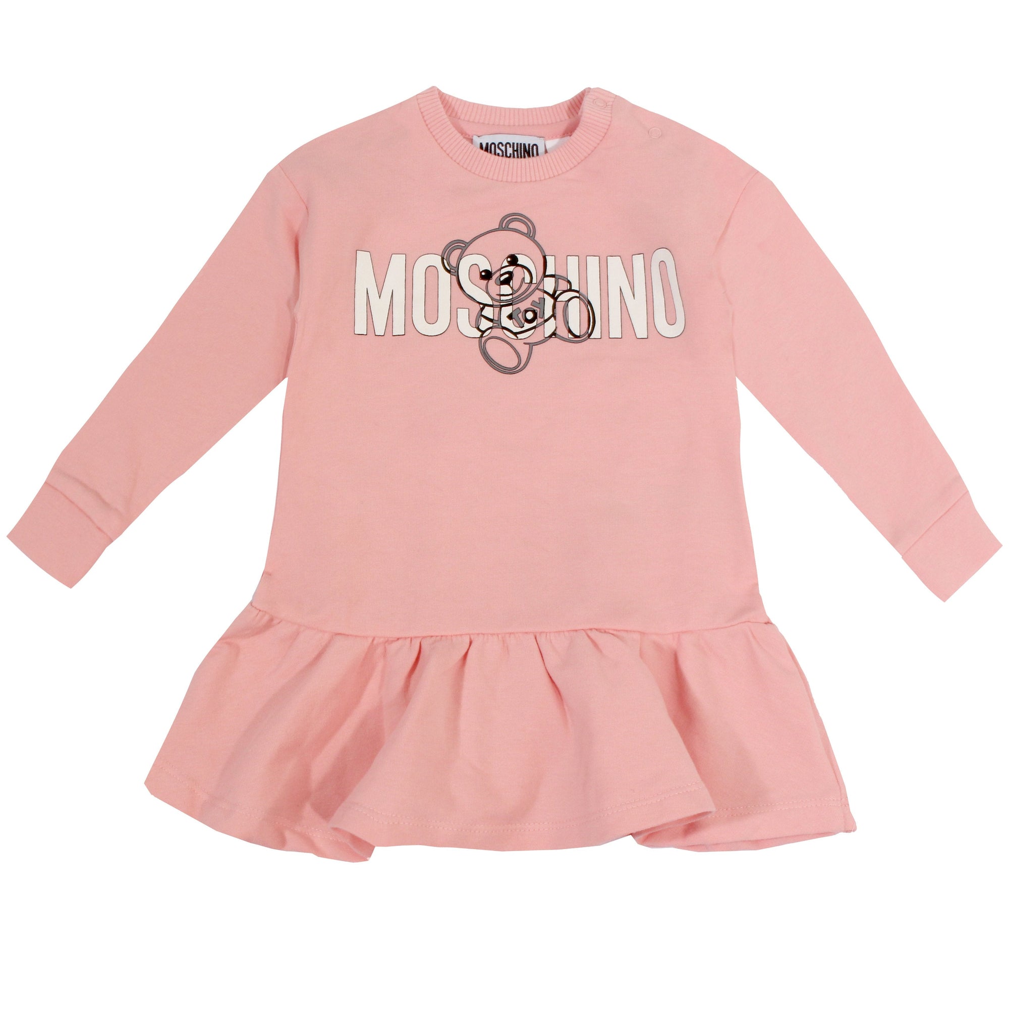 Baby Girl Long Sleeve Drop Waist Dress - Pink