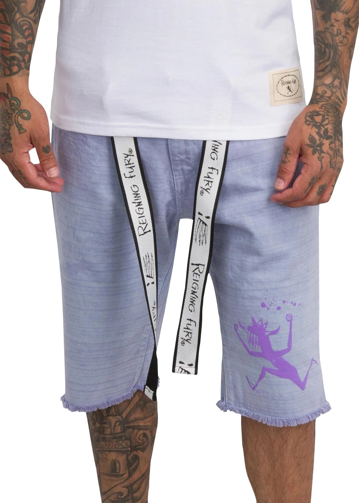 REIGNING FURY DENIM SHORT - LAVENDER