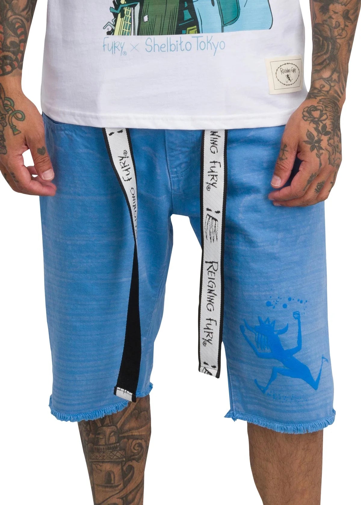 REIGNING FURY DENIM SHORT - BLUE