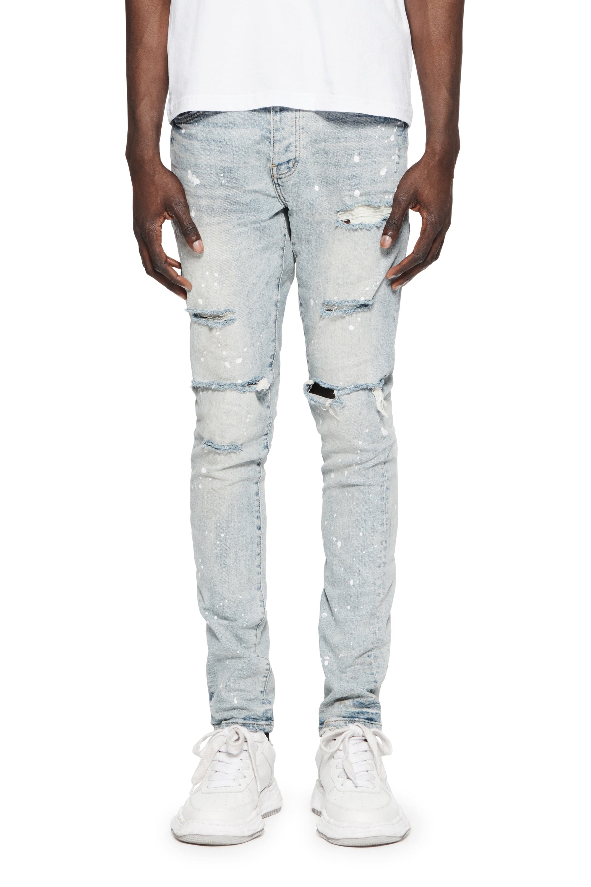 Slim Fit Jeans - Light Indigo Paint