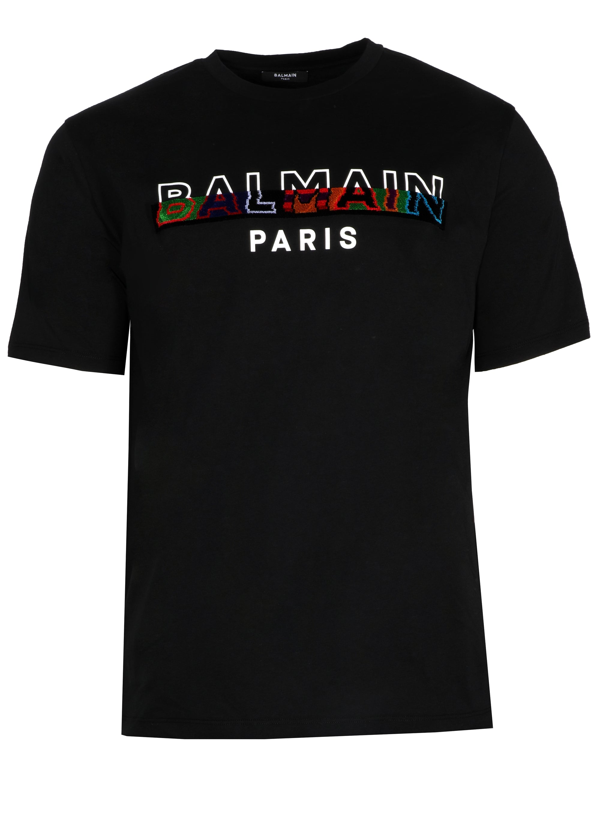 Balmain Textured T-Shirt - Straight Fit - Black