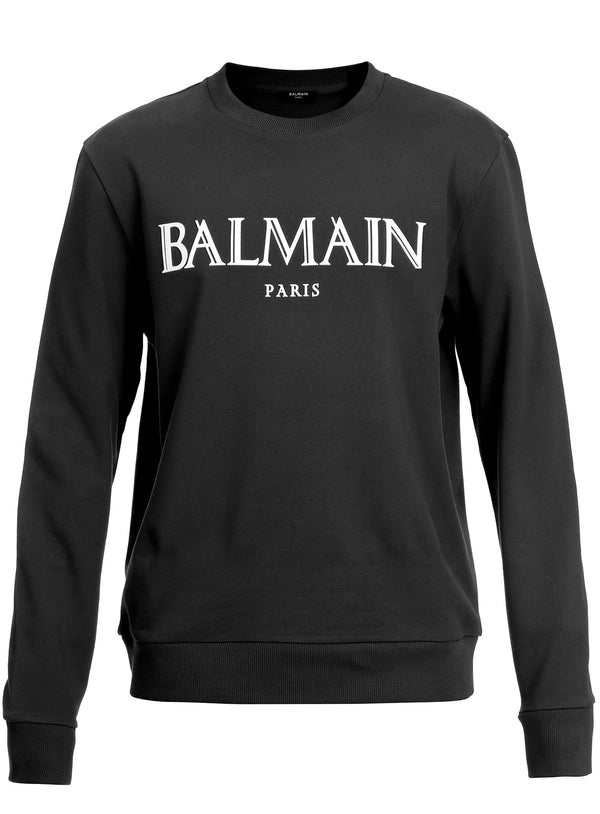 BALMAIN RUBBER SWEATSHIRT BLACK PureAtlanta