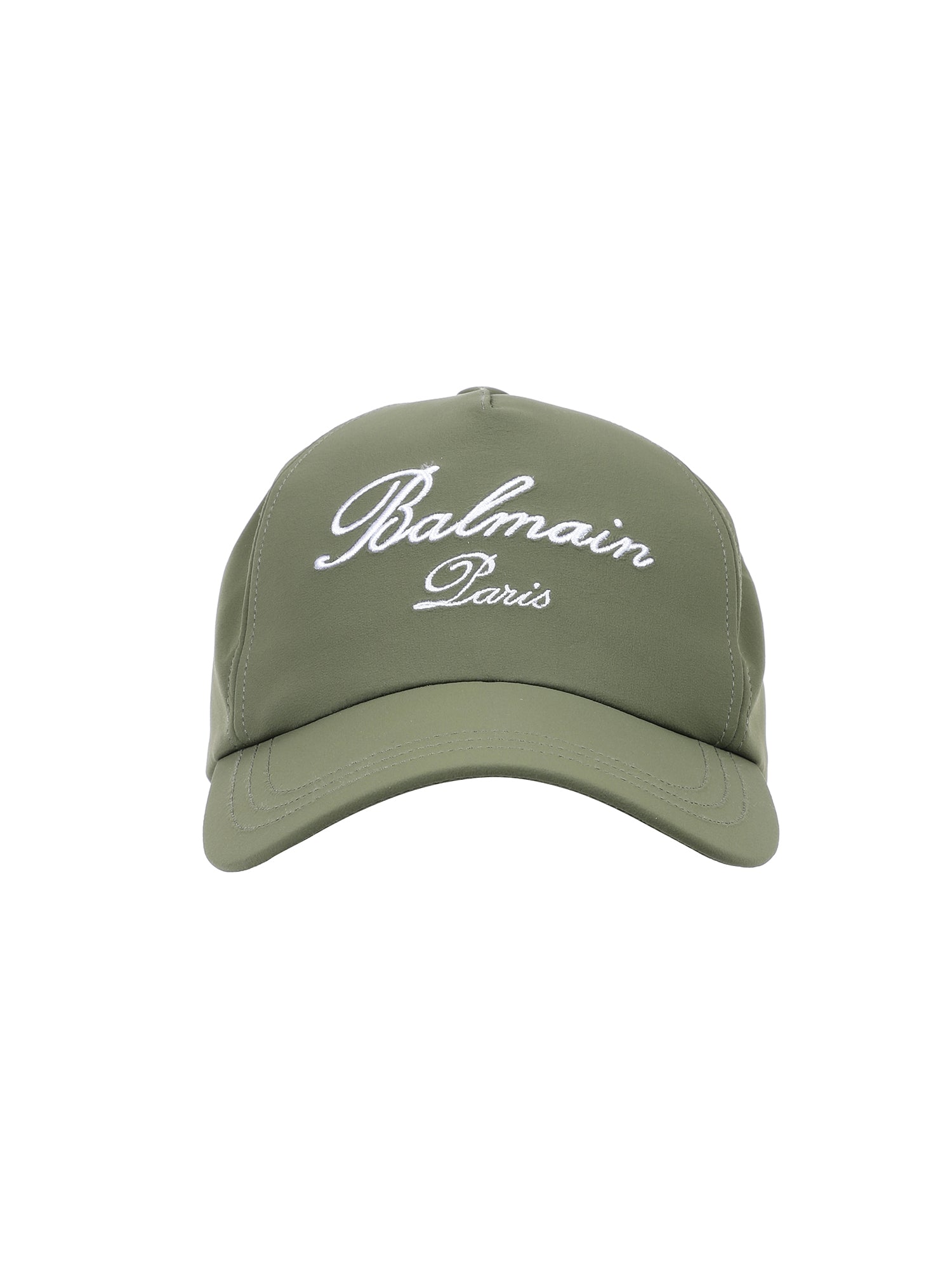 BALMAIN SIGNATURE EMBROIDERY NYLON CAP - GREEN