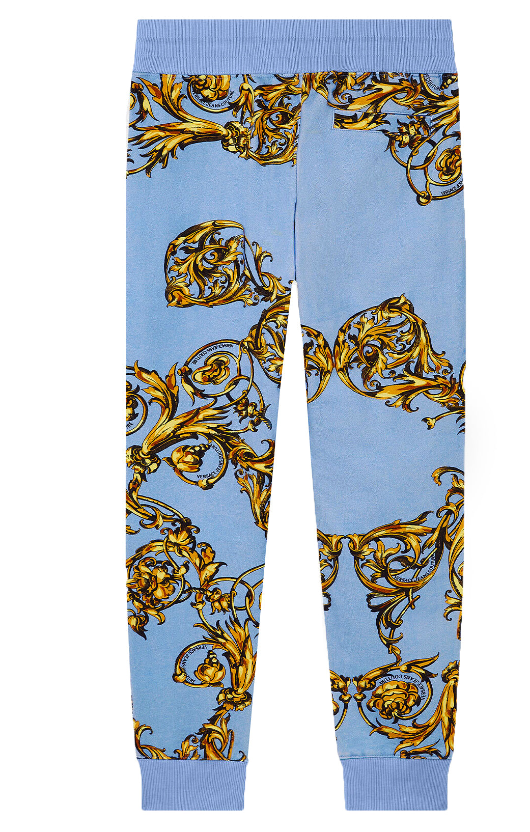 COTTON SWEATPANTS WITH GARLAND PRINT-BLUE 