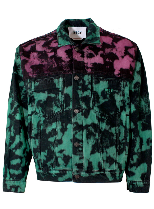 Men Casual Turndown Tie-Dye Long Sleeve Denim Jacket With Pockets And  Button Closure (Small, Multicolor) - Walmart.com