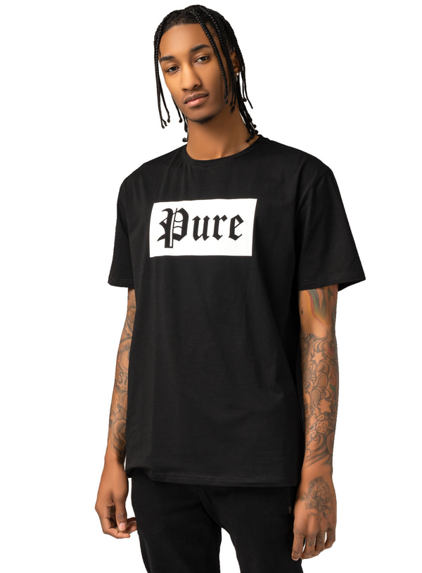 Stretch Pure Tee Black with Red Block Logo XL / Black/Red