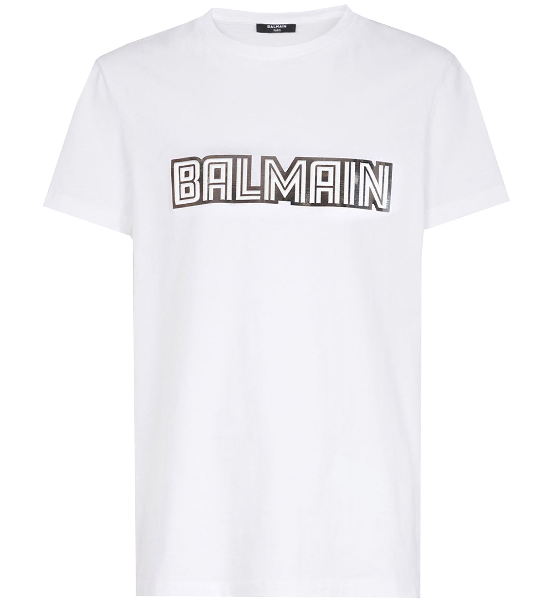 frisør jungle historie Metallic Balmain Embossed T-Shirt - White & Silver - PureAtlanta.com