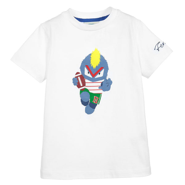 Fendi Boys SS Bug-Kun Logo T-Shirt