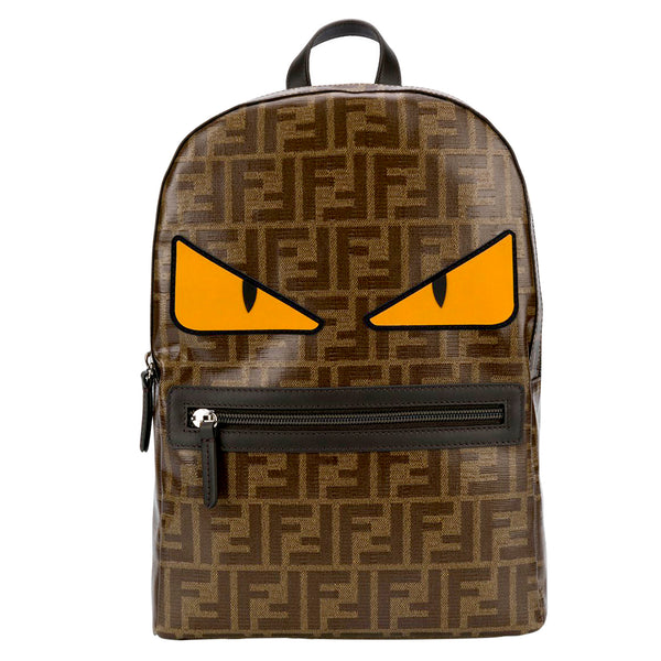 Fendi Allover Logo Print Backpack with Monster eyes PureAtlanta